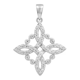 Dije Nudo de Bruja Plata 925 con Zirconia para Protección - Imagen 1