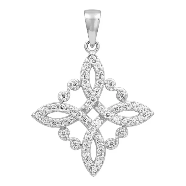 Dije Nudo de Bruja Plata 925 con Zirconia para Protección - Imagen 1