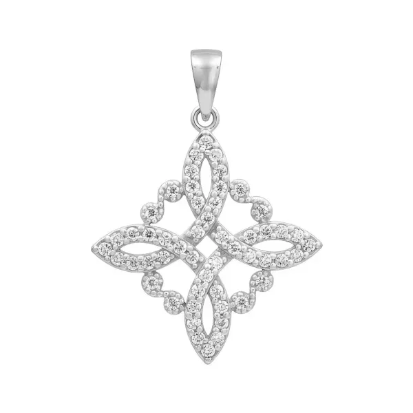 Dije Nudo de Bruja Plata 925 con Zirconia para Protección - Imagen 1
