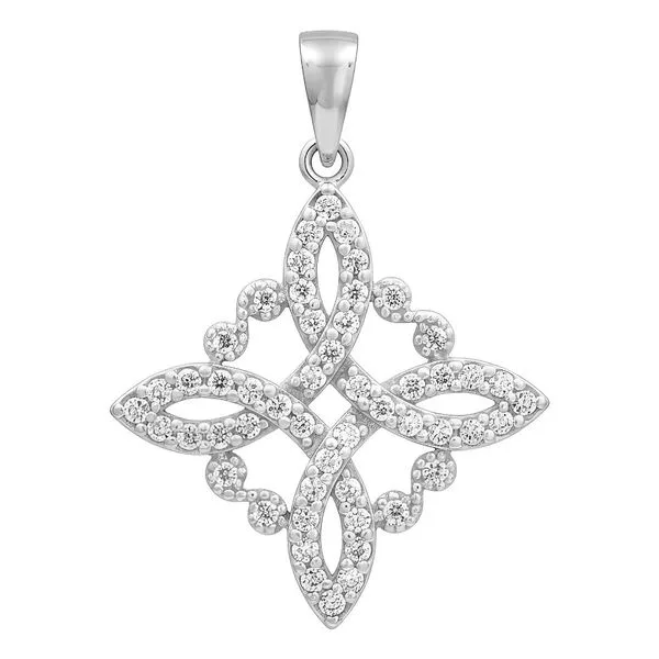Dije Nudo de Bruja Plata 925 con Zirconia para Protección - Imagen 1