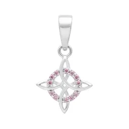 Dije Nudo de Bruja Plata .925 con Zirconia Rosa - Imagen 1