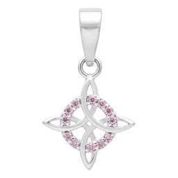 Dije Nudo de Bruja Plata .925 con Zirconia Rosa - Imagen 1
