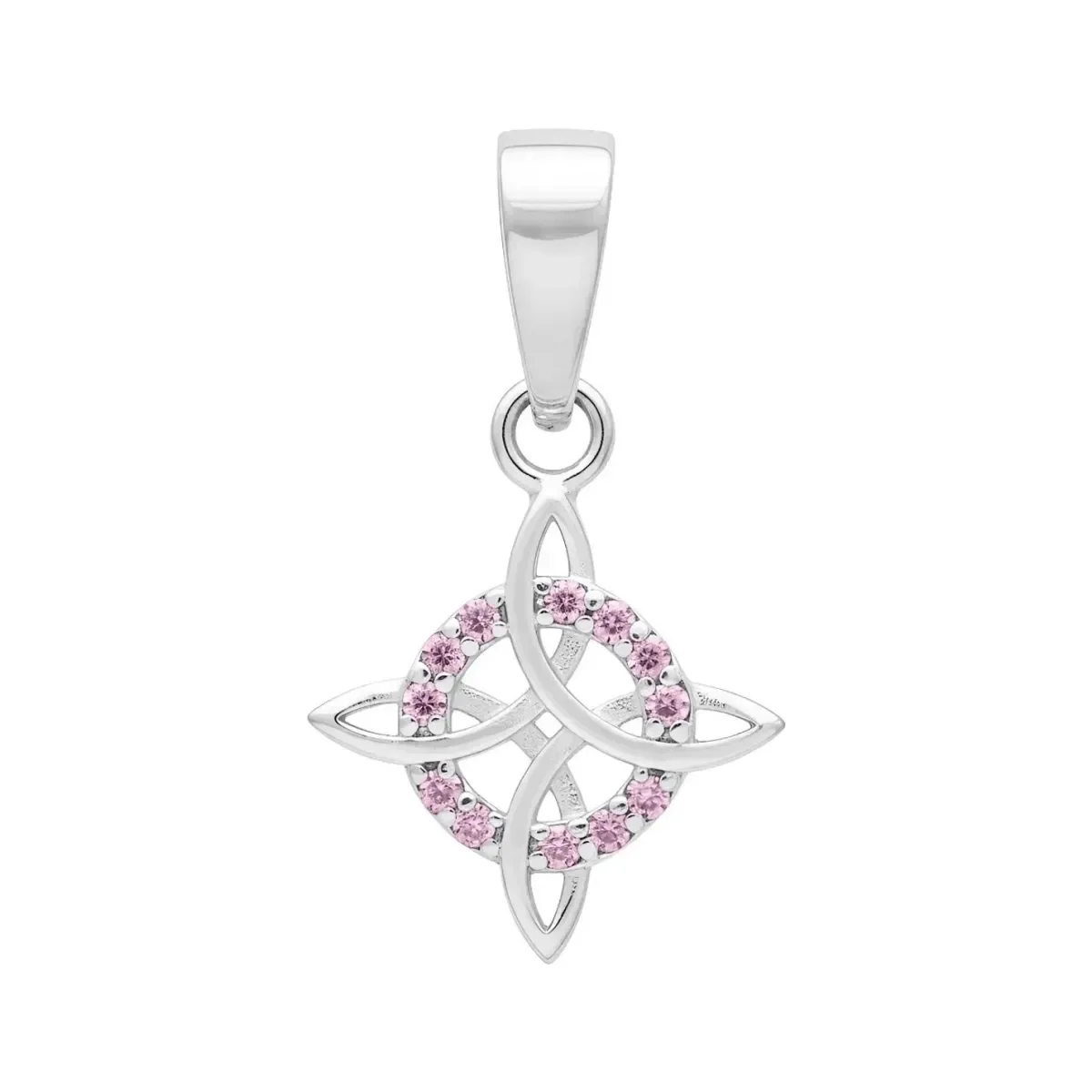 Dije Nudo de Bruja de Plata .925 con Zirconia Rosa - Joyaris joyería fina artesanal mexicana