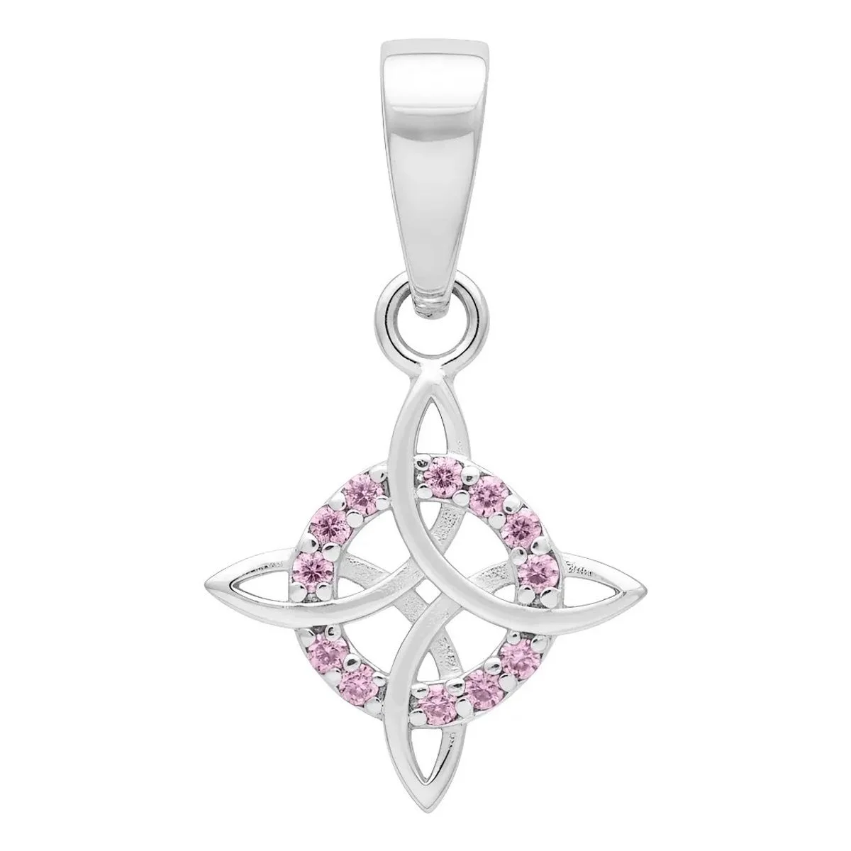 Dije Nudo de Bruja de Plata .925 con Zirconia Rosa - Joyaris joyería fina artesanal mexicana