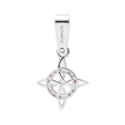 Dije Nudo de Bruja Plata .925 con Zirconia Rosa - Imagen 2