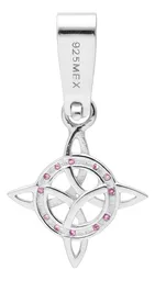 Dije Nudo de Bruja Plata .925 con Zirconia Rosa - Imagen 2