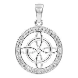 Dije Nudo de Bruja Plata 925 con Zirconia Transparente Protección - Imagen 1