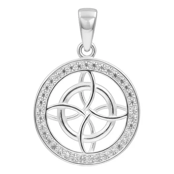Dije Nudo de Bruja Plata 925 con Zirconia Transparente Protección - Imagen 1