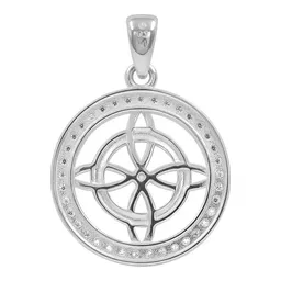 Dije Nudo de Bruja Plata 925 con Zirconia Transparente Protección - Imagen 2