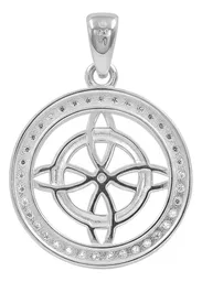 Dije Nudo de Bruja Plata 925 con Zirconia Transparente Protección - Imagen 2