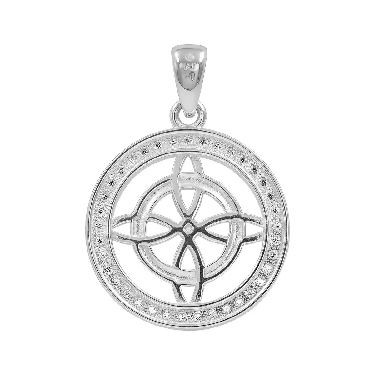 Dije Nudo de Bruja Plata 925 con Zirconia Transparente Protección - Imagen 2