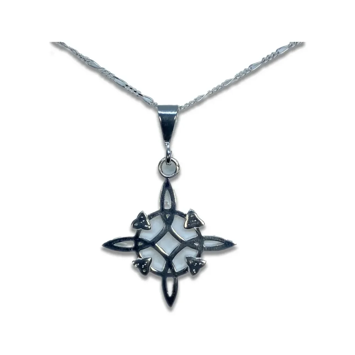 Dije Nudo de Bruja Plata 925 con Zirconia y Cadena Marinera - Imagen 2