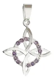 Dije Nudo de Bruja Plata 925 con Zirconias Azules - Imagen 1