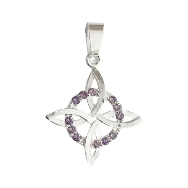 Dije Nudo de Bruja Plata 925 con Zirconias Azules - Imagen 1