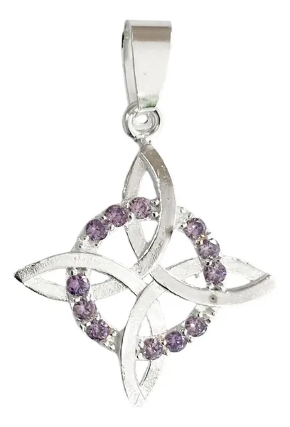 Dije Nudo de Bruja Plata 925 con Zirconias Azules - Imagen 1