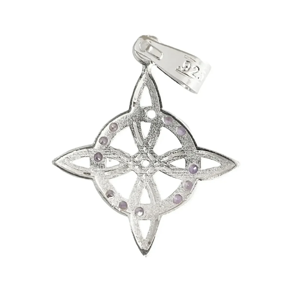 Dije Nudo de Bruja Plata 925 con Zirconias Azules - Imagen 3