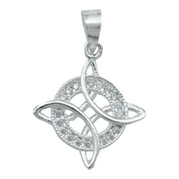 Dije Nudo de Bruja Plata 925 con Zirconias Blancas - Imagen 1