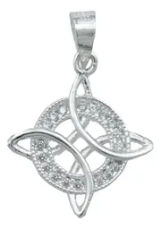 Dije Nudo de Bruja Plata 925 con Zirconias Blancas - Imagen 1