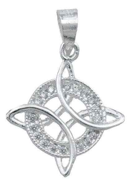Dije Nudo de Bruja Plata 925 con Zirconias Blancas - Imagen 1