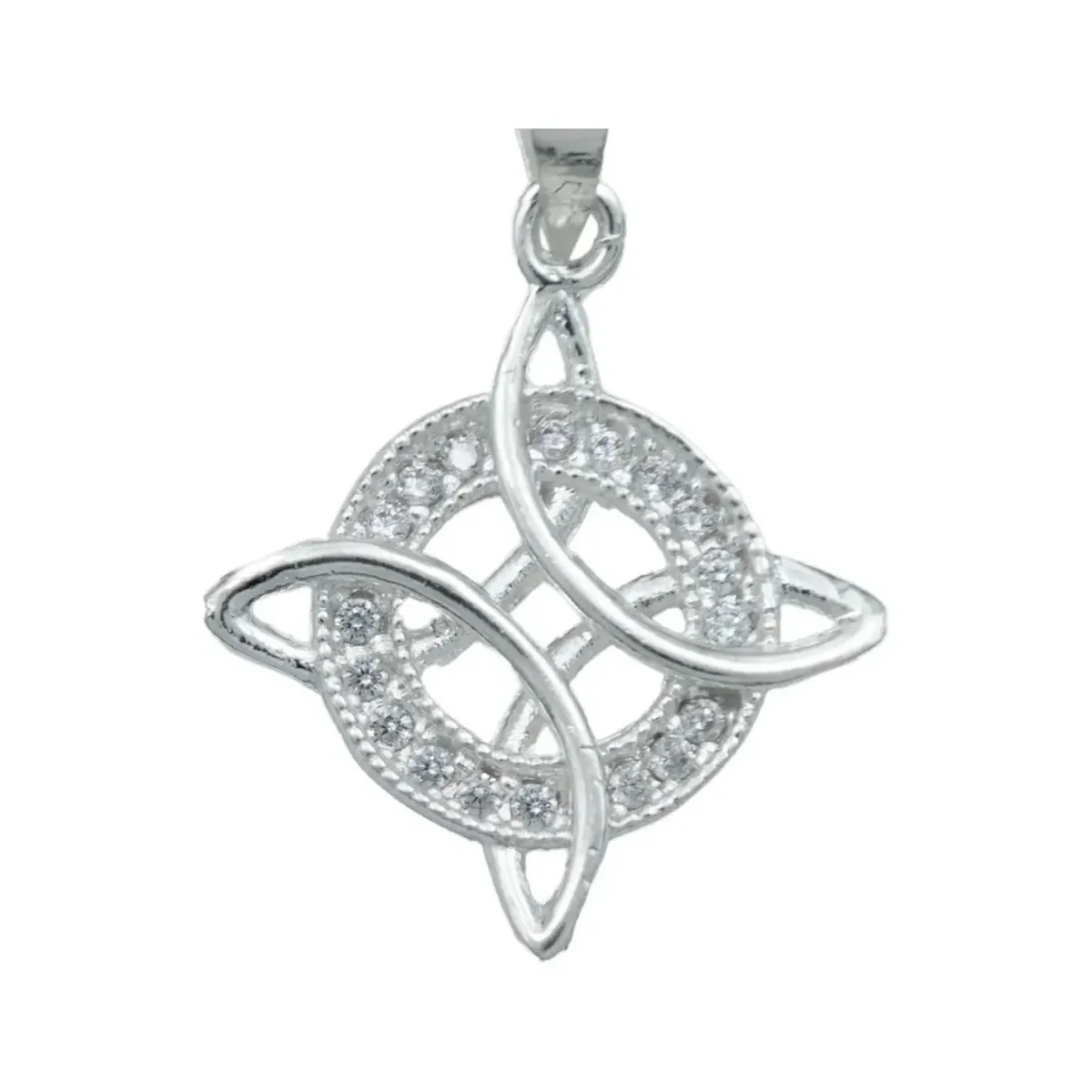 Dije Nudo de Bruja Plata 925 con Zirconias Blancas - Imagen 2
