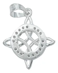 Dije Nudo de Bruja Plata 925 con Zirconias Blancas - Imagen 3