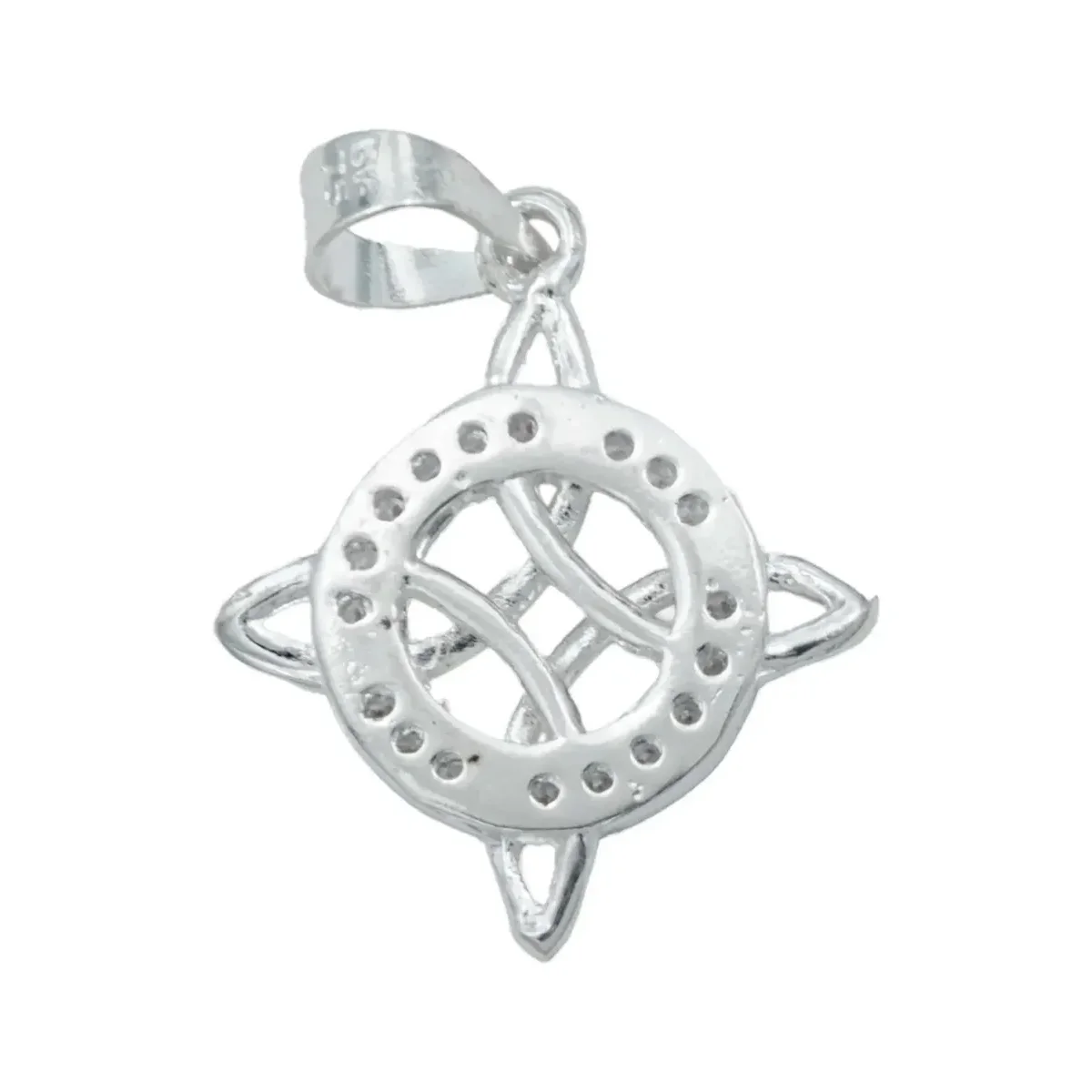 Dije Nudo de Bruja Plata 925 con Zirconias Blancas - Imagen 3