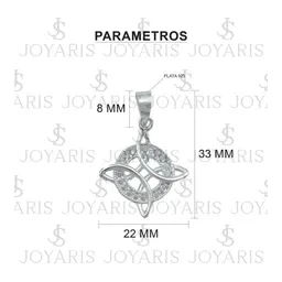 Dije Nudo de Bruja Plata 925 con Zirconias Blancas - Imagen 4