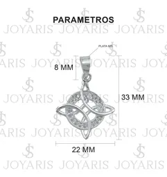 Dije Nudo de Bruja Plata 925 con Zirconias Blancas - Imagen 4