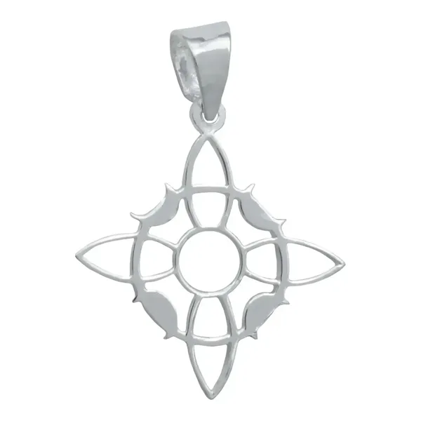 Dije Nudo de Bruja Plata 925 Fases Lunares con Zirconia - Imagen 1