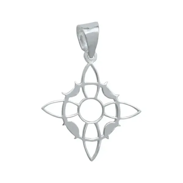 Dije Nudo de Bruja Plata 925 Fases Lunares con Zirconia - Imagen 1