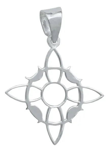 Dije Nudo de Bruja Plata 925 Fases Lunares con Zirconia - Imagen 1