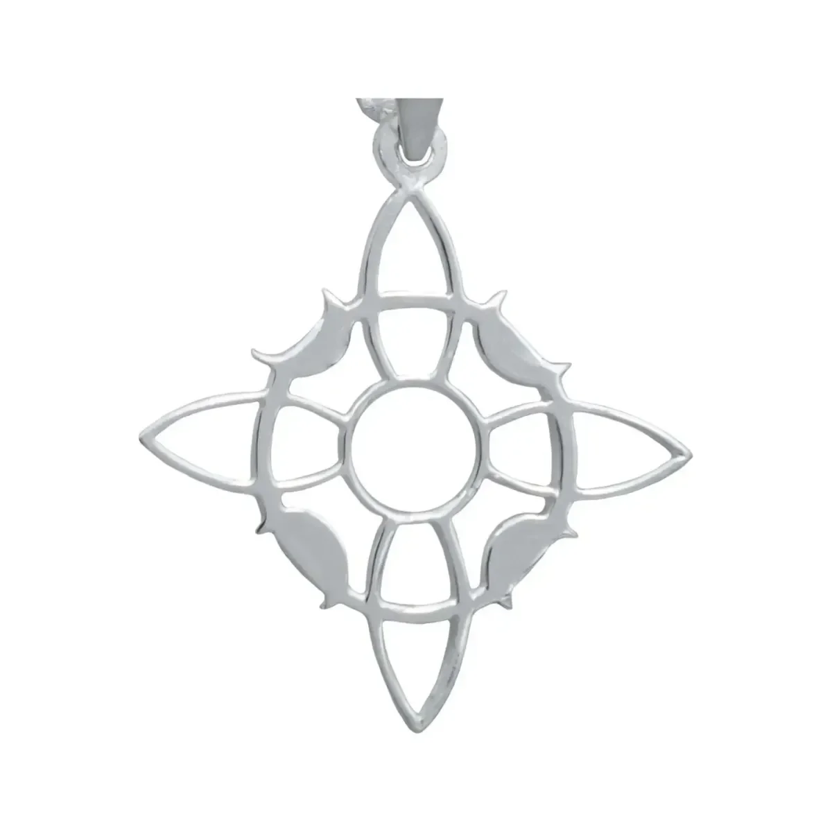 Dije Nudo de Bruja Plata 925 Fases Lunares con Zirconia - Imagen 2