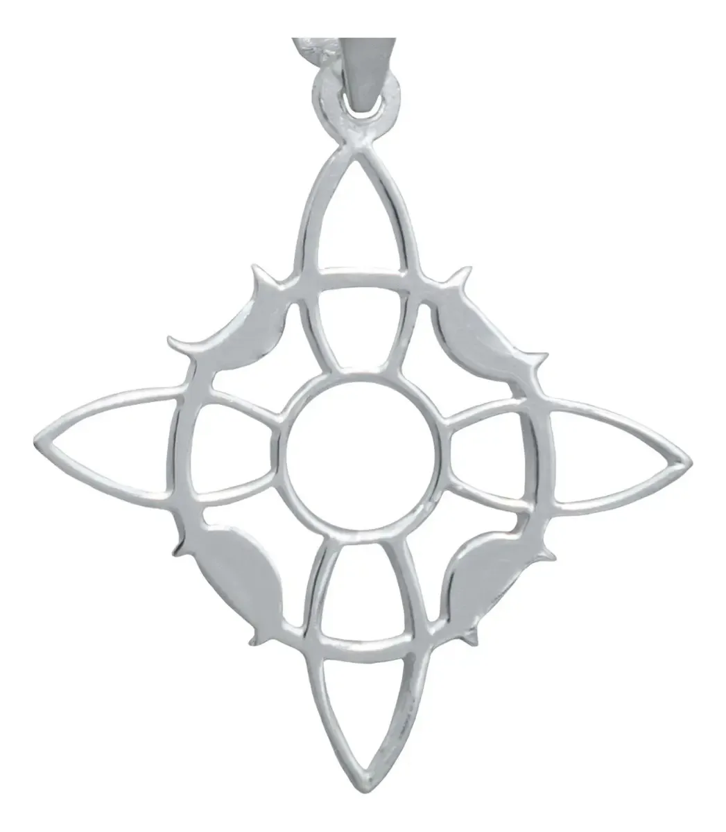 Dije Nudo de Bruja Plata 925 Fases Lunares con Zirconia - Imagen 1