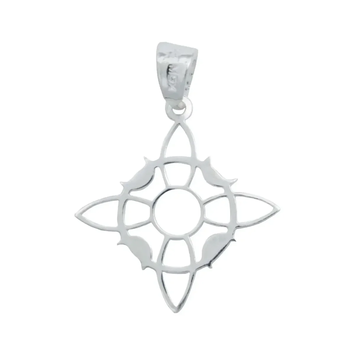Dije Nudo de Bruja Plata 925 Fases Lunares con Zirconia - Imagen 3