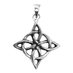 Dije Nudo de Bruja Plata .925 Pavonado Diseño Celta Unisex - Imagen 1