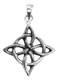Dije Nudo de Bruja Plata .925 Pavonado Diseño Celta Unisex - Imagen 1
