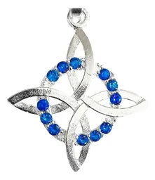 Dije Nudo de Bruja Plata 925 Plano Zirconia Azul - Imagen 2