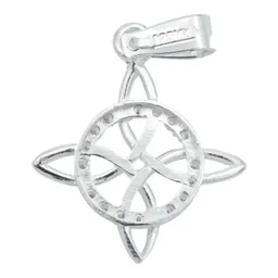 Dije Nudo de Bruja Plata 925 Zirconia con Cadena Figaro 3x1 - Imagen 3