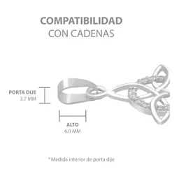 Dije Nudo de Bruja Plata 925 Zirconia con Cadena Figaro - Imagen 7