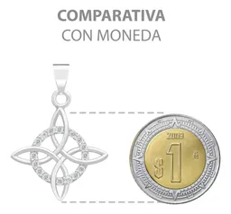 Dije Nudo de Bruja Plata 925 Zirconia con Cadena Figaro - Imagen 9