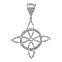Dije Nudo de Bruja Plata 925 Zirconia Diseño Esotérico - Imagen 1