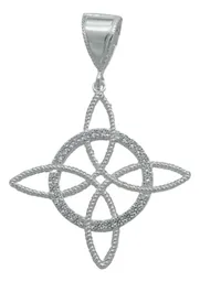 Dije Nudo de Bruja Plata 925 Zirconia Diseño Esotérico - Imagen 1
