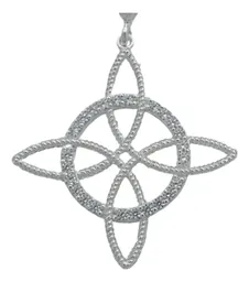 Dije Nudo de Bruja Plata 925 Zirconia Diseño Esotérico - Imagen 2