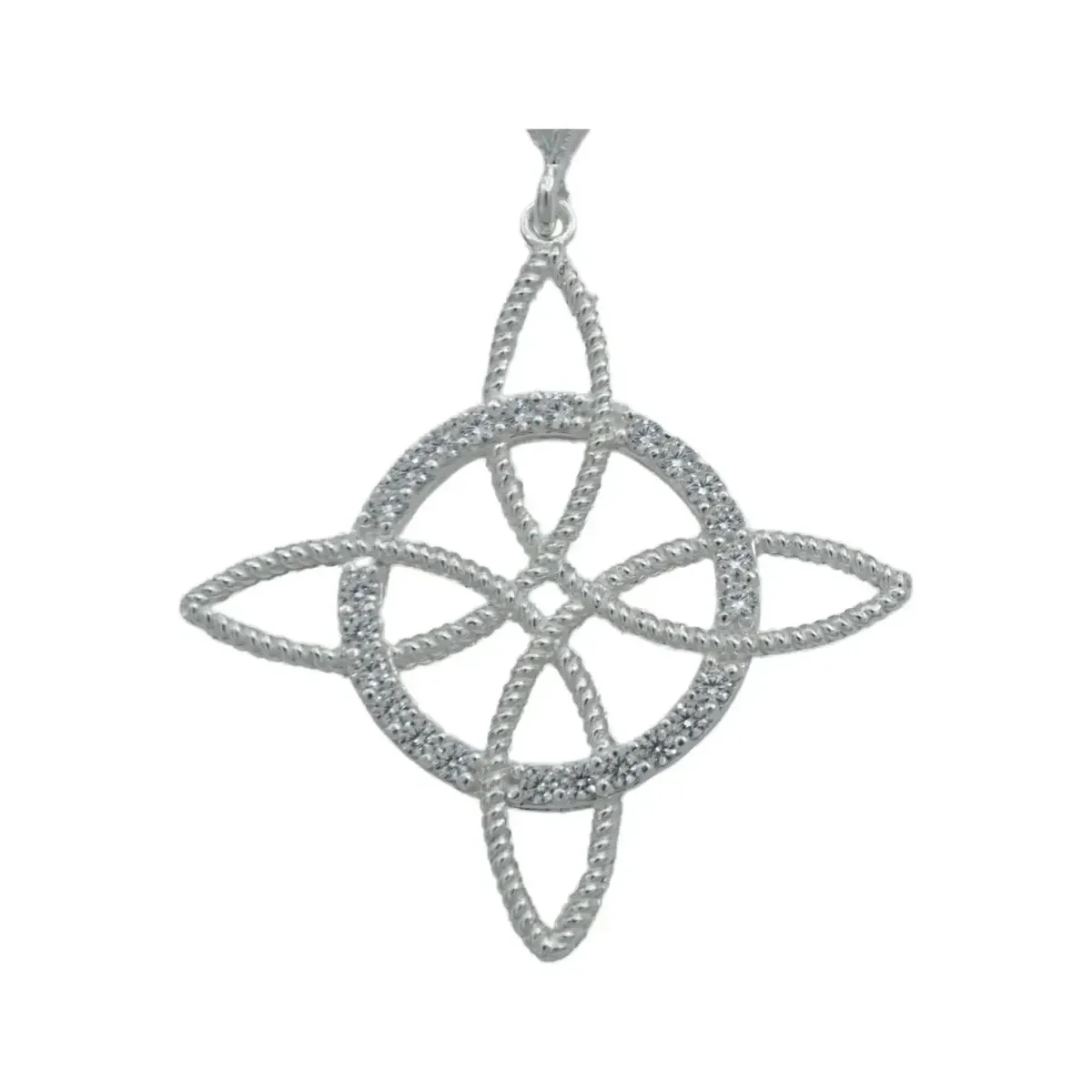 Dije Nudo de Bruja Plata 925 Zirconia Diseño Esotérico - Imagen 2