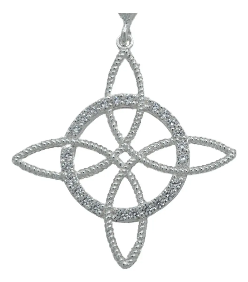 Dije Nudo de Bruja Plata 925 Zirconia Diseño Esotérico - Imagen 1