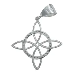 Dije Nudo de Bruja Plata 925 Zirconia Diseño Esotérico - Imagen 3