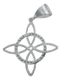 Dije Nudo de Bruja Plata 925 Zirconia Diseño Esotérico - Imagen 3