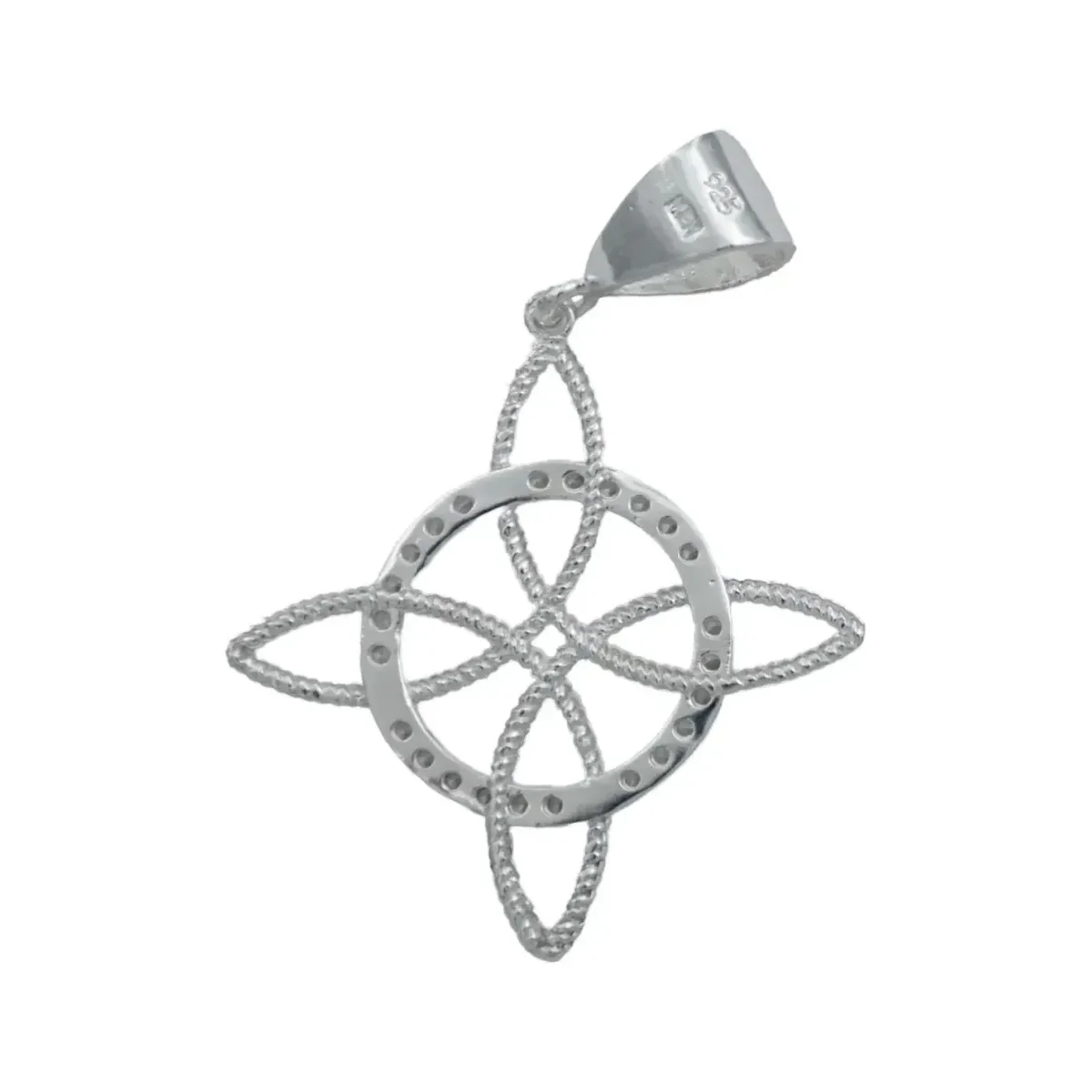 Dije Nudo de Bruja Plata 925 Zirconia Diseño Esotérico - Imagen 3