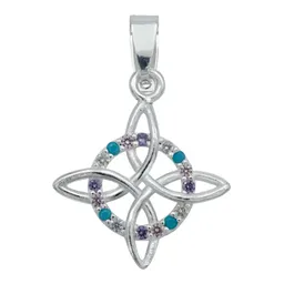 Dije Nudo de Bruja Plata 925 Zirconia Multicolor Protección - Imagen 1