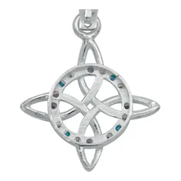 Dije Nudo de Bruja Plata 925 Zirconia Multicolor Protección - Imagen 4
